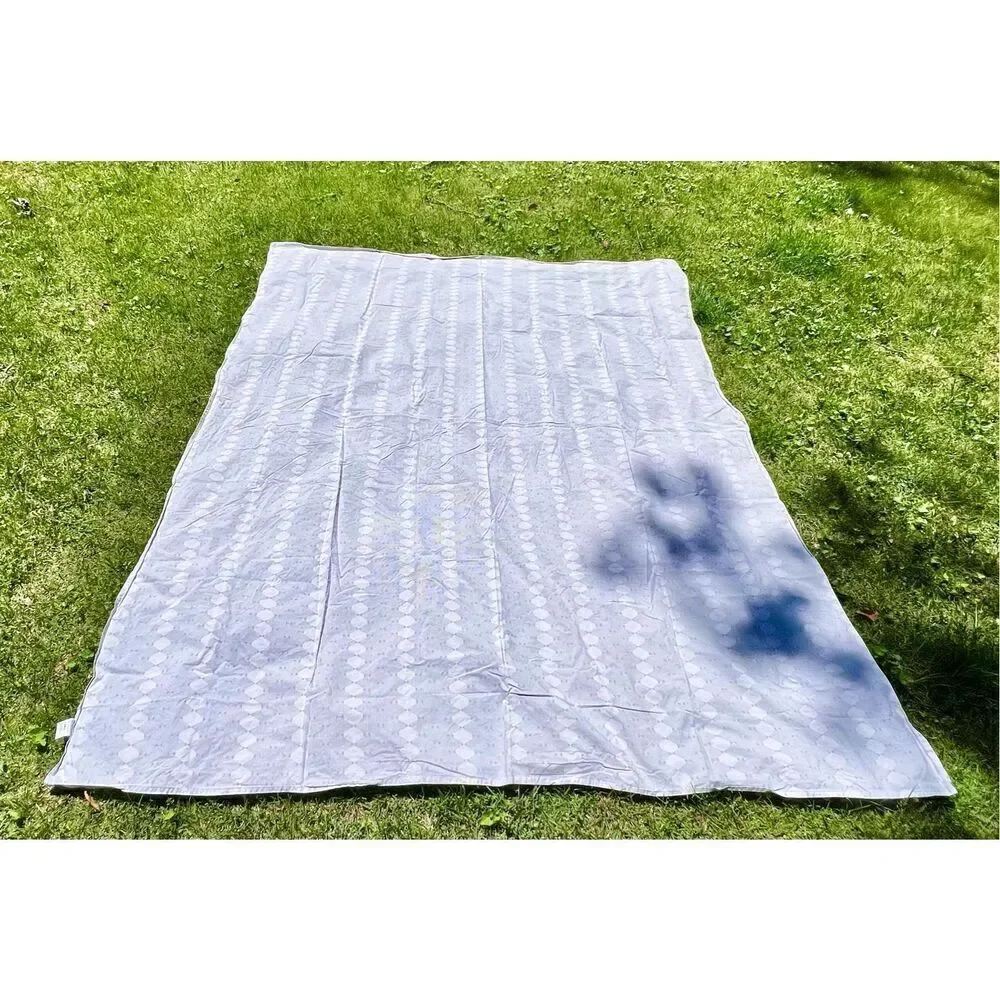 Crate & Barrel Genevieve Bennett Grey Geometric Print Full Sheet Set-READ